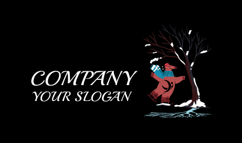 Brown Ice Skates Winter Logo