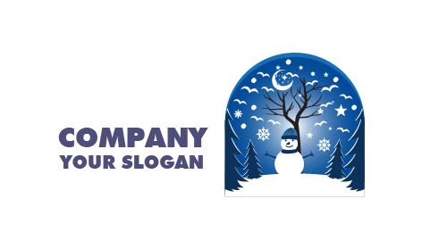 Friendly Snowman Winter Logo