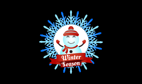 Happy Snowman Winter Logo