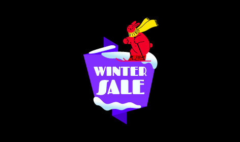 Red Cartoon Skater Winter Logo
