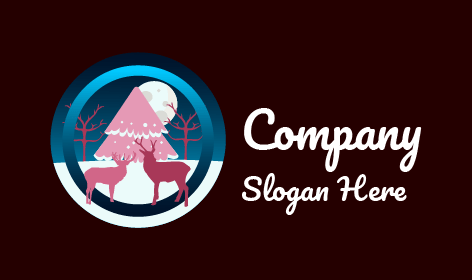 Snowy Winter Wildlife Logo