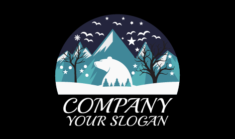 White Soaring Birds Winter Logo