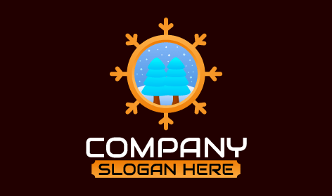 Winter Snowflake Badge Logo