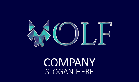 Abstract Wolf Calligraphy Logo