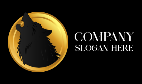 Black Hairy Wolf Logo