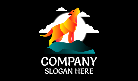 Bold Orange Wolf Logo