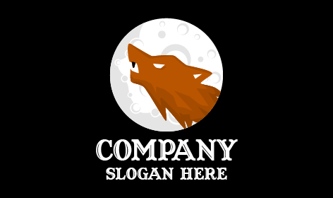 Brown Wild Wolf Logo