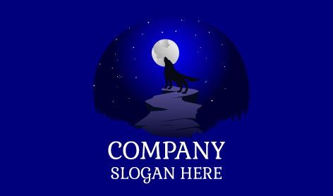 Fierce Navy Blue Wolf Logo