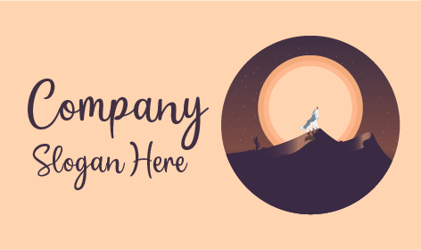 Loyal White Howling Wolf Logo