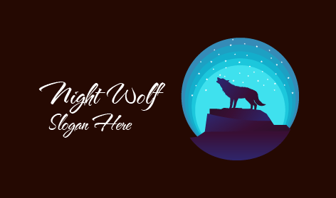 Night Howling Wolf Logo