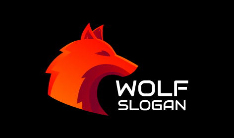 Orange Stoic Wolf Logo