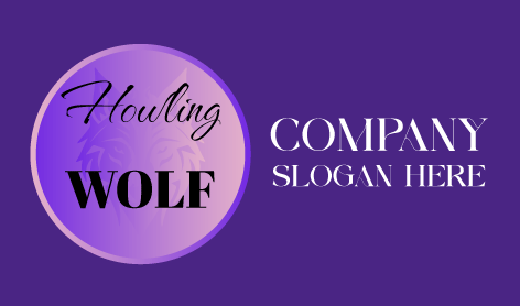 Purple Circle Wolf Shadow Logo