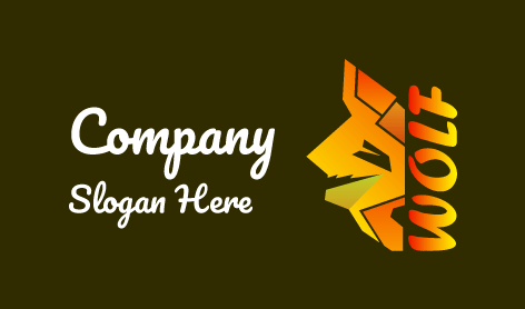 Vibrant Orange Wolf Logo