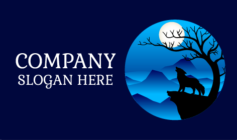 Wolf Graceful Scenery Logo